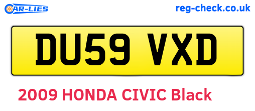 DU59VXD are the vehicle registration plates.