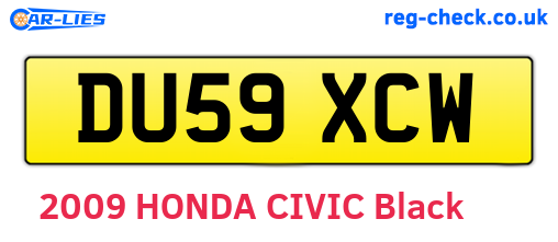 DU59XCW are the vehicle registration plates.