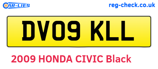 DV09KLL are the vehicle registration plates.