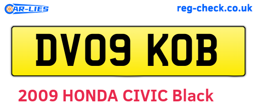 DV09KOB are the vehicle registration plates.