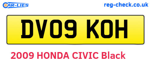 DV09KOH are the vehicle registration plates.