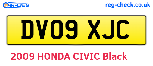 DV09XJC are the vehicle registration plates.
