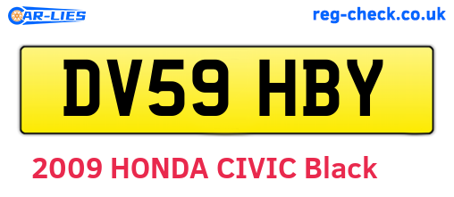 DV59HBY are the vehicle registration plates.