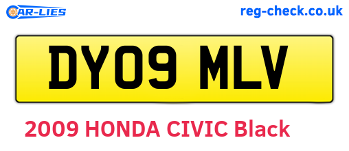 DY09MLV are the vehicle registration plates.