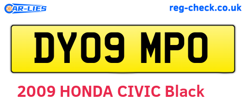 DY09MPO are the vehicle registration plates.