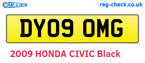 DY09OMG are the vehicle registration plates.