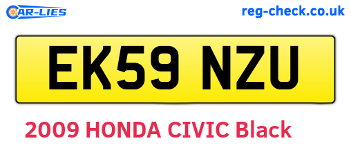 EK59NZU are the vehicle registration plates.