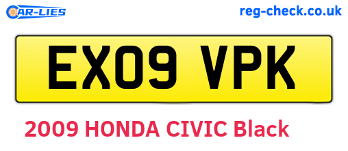 EX09VPK are the vehicle registration plates.