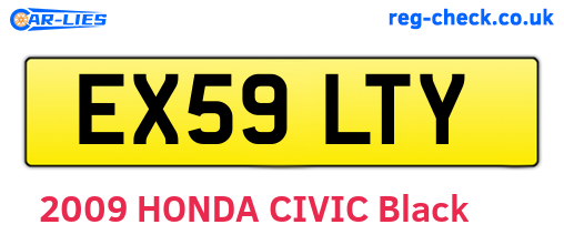 EX59LTY are the vehicle registration plates.