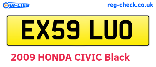 EX59LUO are the vehicle registration plates.
