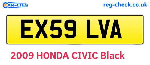 EX59LVA are the vehicle registration plates.