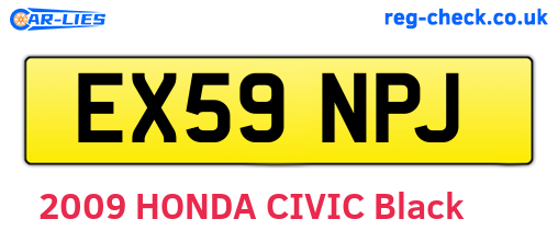 EX59NPJ are the vehicle registration plates.