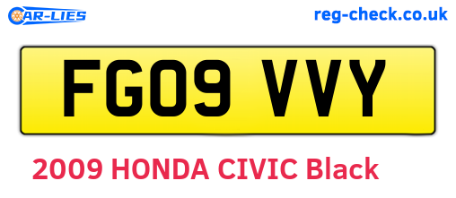 FG09VVY are the vehicle registration plates.