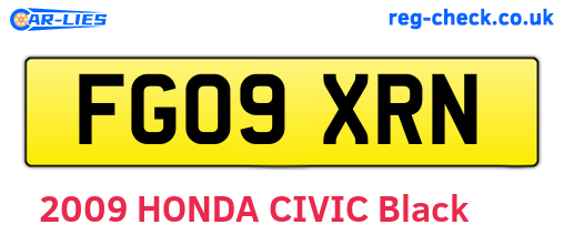 FG09XRN are the vehicle registration plates.