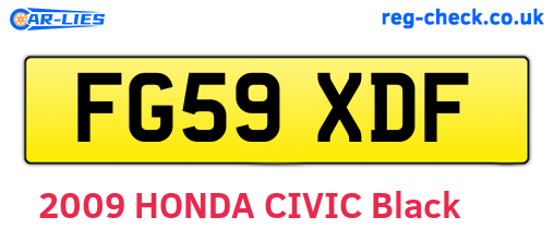 FG59XDF are the vehicle registration plates.
