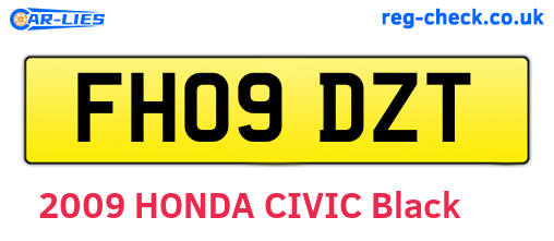 FH09DZT are the vehicle registration plates.