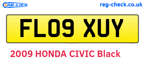 FL09XUY are the vehicle registration plates.