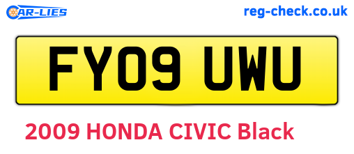 FY09UWU are the vehicle registration plates.