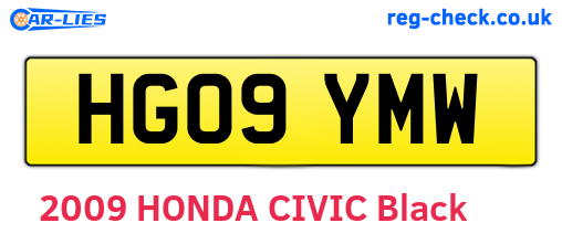 HG09YMW are the vehicle registration plates.