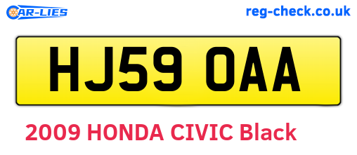 HJ59OAA are the vehicle registration plates.