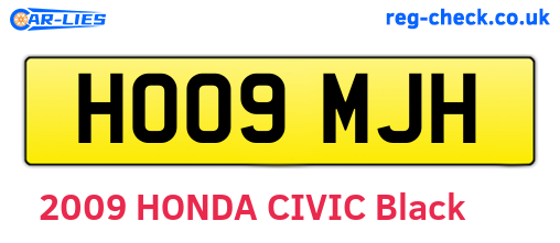 HO09MJH are the vehicle registration plates.