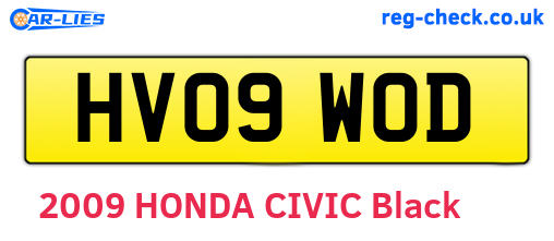 HV09WOD are the vehicle registration plates.