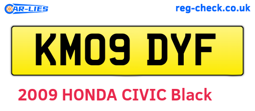 KM09DYF are the vehicle registration plates.