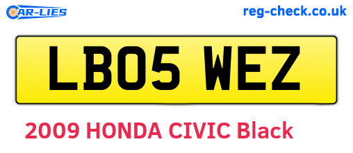 LB05WEZ are the vehicle registration plates.