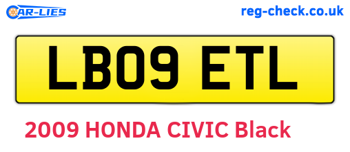 LB09ETL are the vehicle registration plates.