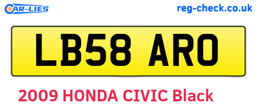 LB58ARO are the vehicle registration plates.