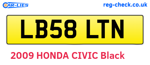LB58LTN are the vehicle registration plates.