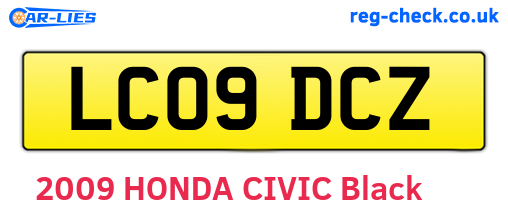 LC09DCZ are the vehicle registration plates.