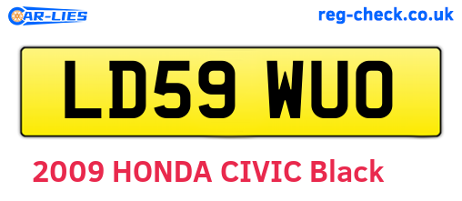 LD59WUO are the vehicle registration plates.