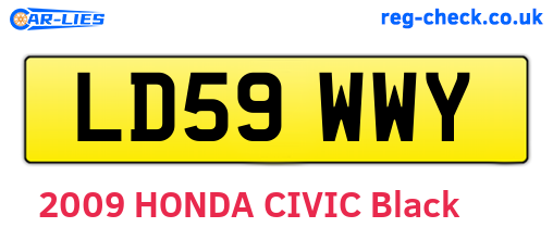 LD59WWY are the vehicle registration plates.