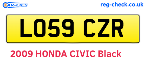 LO59CZR are the vehicle registration plates.