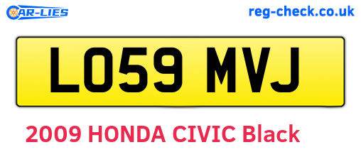 LO59MVJ are the vehicle registration plates.
