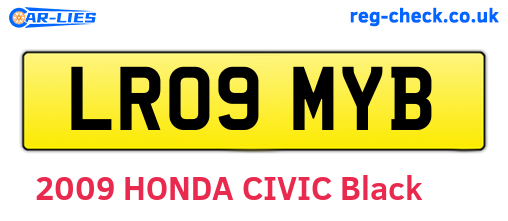 LR09MYB are the vehicle registration plates.