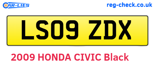 LS09ZDX are the vehicle registration plates.