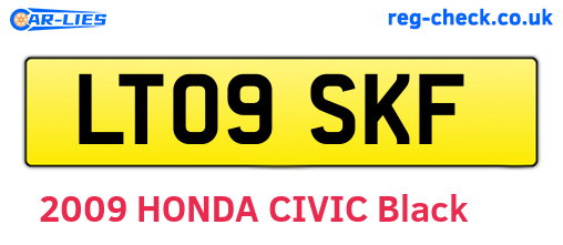 LT09SKF are the vehicle registration plates.