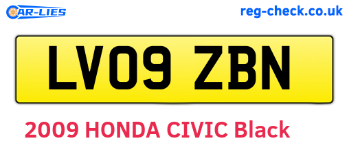 LV09ZBN are the vehicle registration plates.