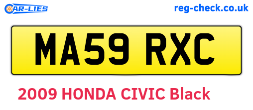 MA59RXC are the vehicle registration plates.
