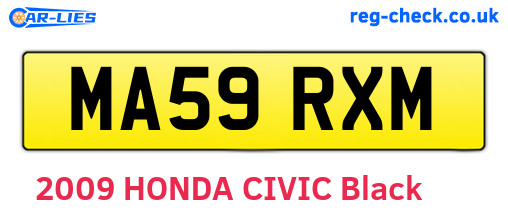 MA59RXM are the vehicle registration plates.