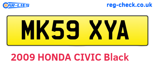 MK59XYA are the vehicle registration plates.
