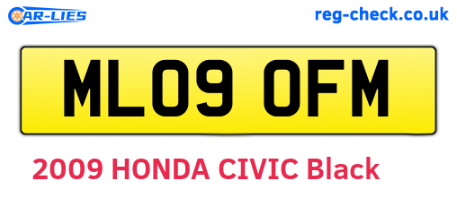 ML09OFM are the vehicle registration plates.