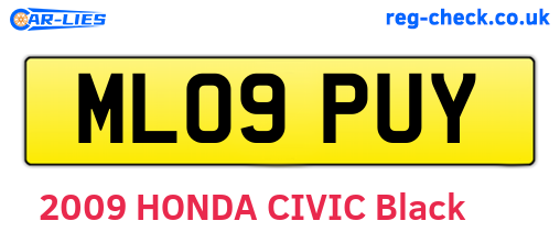 ML09PUY are the vehicle registration plates.