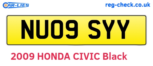 NU09SYY are the vehicle registration plates.