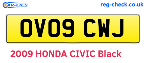 OV09CWJ are the vehicle registration plates.