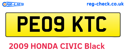 PE09KTC are the vehicle registration plates.