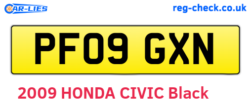 PF09GXN are the vehicle registration plates.