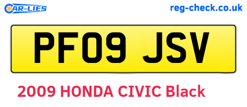 PF09JSV are the vehicle registration plates.